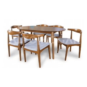 Juego de Comedor Alto Hogar 6 Sillas Ellegance Gris Claro