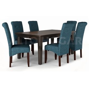 Juego de Comedor Alto Hogar 6 Sillas Maria Azul