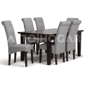 Juego de Comedor Alto Hogar 6 Sillas Anny Gris Claro
