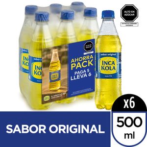 Gaseosa INCA KOLA Botella 500ml Paquete 6un