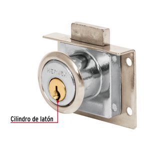 Chapa Cerradura para Mueble Modelo 24 Cromo Hermex 43557