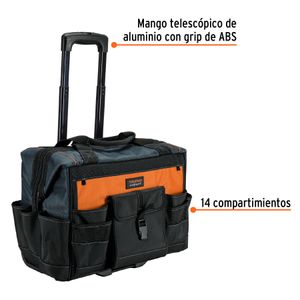 Maleta Portaherramientas de 22" con Ruedas Truper 101902