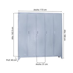 Locker metálico Mk5-01 05 Puertas Portacandado Maletek