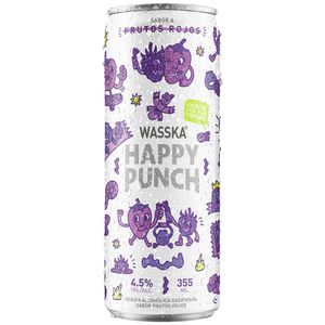 Bebida Alcohólica WASSKA Happy Punch Frutos Rojos Lata 355ml