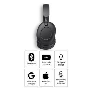 Audífonos con cancelación de ruido Decibel High Beat Pro micrófono incorporado, máx. 76 horas, negro
