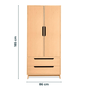 Ropero Clásico Folk 2 puertas 2 cajones color Duna TU MESITA