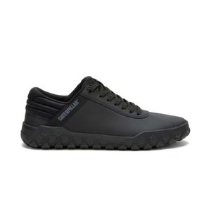 Zapatillas Urbanas Cat Para Hombre En Negro Cuero