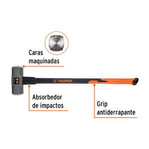 Comba Octagonal 16 lb Mango Fibra de Vidrio 36" Truper 16546