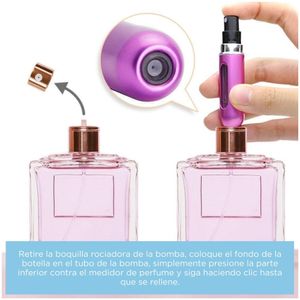 Set X5 Dispensador Atomizador de Perfume para Viaje Portátil y Recargable 5ml A15