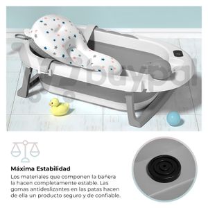 Bañera Plegable para Bebe Portátil Rosado
