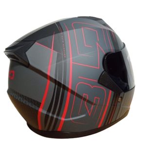 Casco de Moto Dextrux Certificado Doble Visor en Negro con Rojo