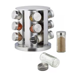 Set de Condimenteros 12 Frascos Con Base Giratorio
