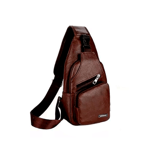 Mochila Pechera Morral Impermeable Con puerto USB Canguro MOD2 color Marron oscuro