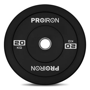 Discos Olimpicos Bumper Negros PROIRON de 20KG