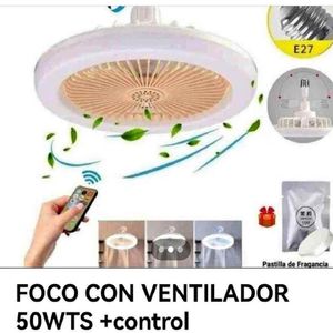 Foco Led Ventilador Techo 50 W - Control Remoto y Fragancia