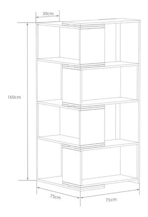 Librero Esquinero Marshall color Macadamia/Negro TU MESITA