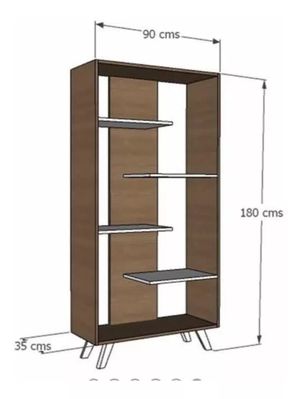 Librero Multiusos Lisett color Negro/Blanco TU MESITA