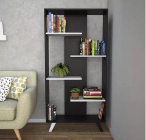 Librero Multiusos Lisett color Negro/Blanco TU MESITA