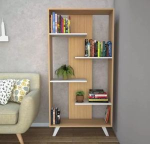 Librero Multiusos Lisett color Duna/Blanco TU MESITA