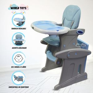 Silla de Comer Escritorio Baby Kits Wonder 3 en 1 Celeste