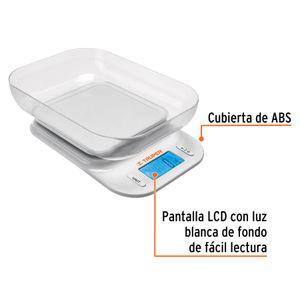 Balanza Digital para Cocina Plato abs Truper 102421