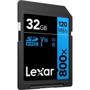 Tarjeta de Memoria Lexar Sdhc de Alto Rendimiento 800X Uhs I de 32Gb Serie Blue Paquete de 2