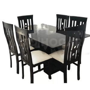 Juego de Comedor Alto Hogar 6 Sillas Clau Beige