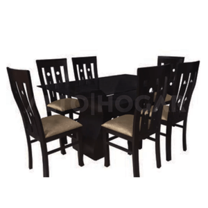 Juego de Comedor Alto Hogar 6 Sillas Lissa Marrón Claro