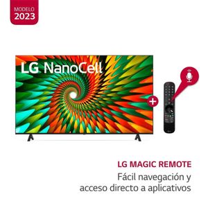 Televisor LG 65" NanoCell Smart TV Ultra HD 4K con ThinQ AI 65NANO77SRA