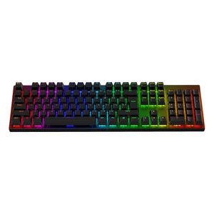 Teclado gamer T4G Thundebolt RGB 100% mecánico, alámbrico, conexión usb, switch azul, negro