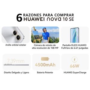 HUAWEI Smartphone Nova 10 SE Negro 8GB+128GB Dual Sim
