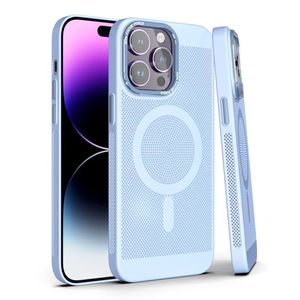 Case para iPhone 15 Pro con MagSafe para carga inalámbrica, para accesorios magnéticos,celeste