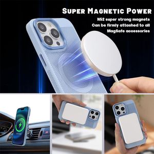 Case para iPhone 15 Pro con MagSafe para carga inalámbrica, para accesorios magnéticos,celeste