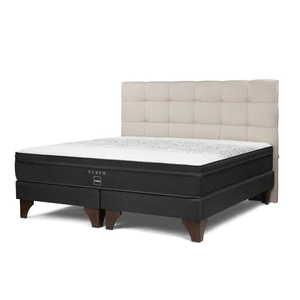 Dormitorio Europeo Tempo King + Respaldo Issey Niebla