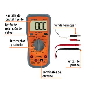 Multímetro Multitesters Digital Profesional Con RMS 10402 Truper