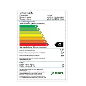 Aire Acondicionado Midea Split De 12,000 BTU Convencional Frío Solo
