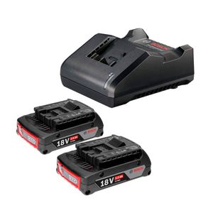 Kit 2 Baterías Bosch Ion de Litio 18V 2.0 Ah + Cargador