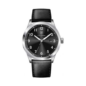 Reloj Analogo S. Coifman Original SC0544 para Hombre Correa de Cuero Color Negro