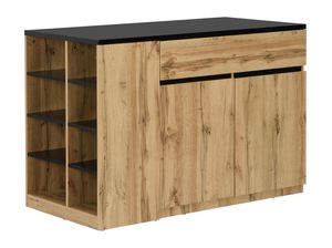 Isla Central para Cocina Meilin color Marrón/Negro TU MESITA