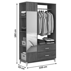 Armario Vestidor Las Vegas color Marrón 2 cajones TU MESITA