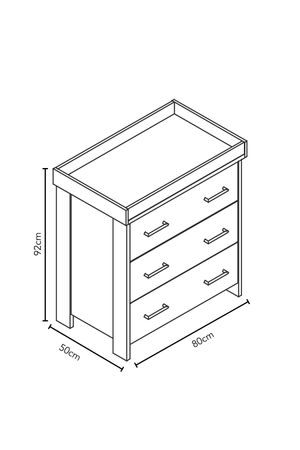 Cómoda Infantil Nina 3 cajones TU MESITA