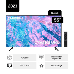 Televisor Samsung Smart TV 55" Crystal UHD 4K UN55CU7000GXPE