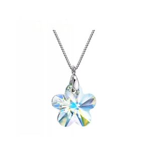 Collar de Plata Sifrah Shop dije Cristal Swarovski Flor Aurora Boreal para Regalo Mujer