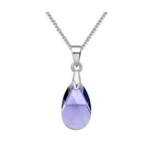 Collar de Plata Sifrah Shop Dije Cristal Swarovski Pear Crystal Tanzanite