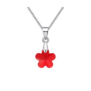 Collar de Plata SIfrah Shop DIje Flor Cristal Swarovski Light Siam