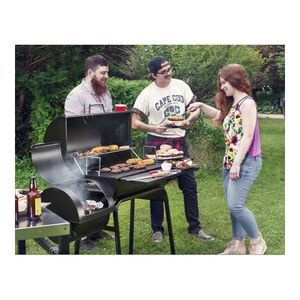 Cc1830sc Ahumador de Carbón con Tapa 811" Cuadradas Color Negro para Campamento Al Aire Libre