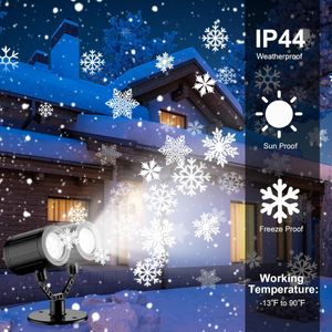 Proyector de Luces de Navidad Para Exteriores Doble Cabeza Luces de Proyector de Copo de Nieve