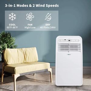 Aire Acondicionado Portátil Uhome con Control Remoto Y Kit de Montaje En Ventana Blanco