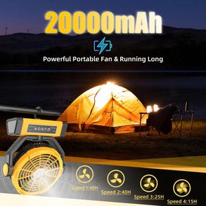 Ventilador de Camping 3 En 1 Frizcol Recargable Por Batería de 20000 Mah de 9"