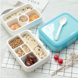 Lonchera con Compartimientos Azul Con Bordes Amarillos